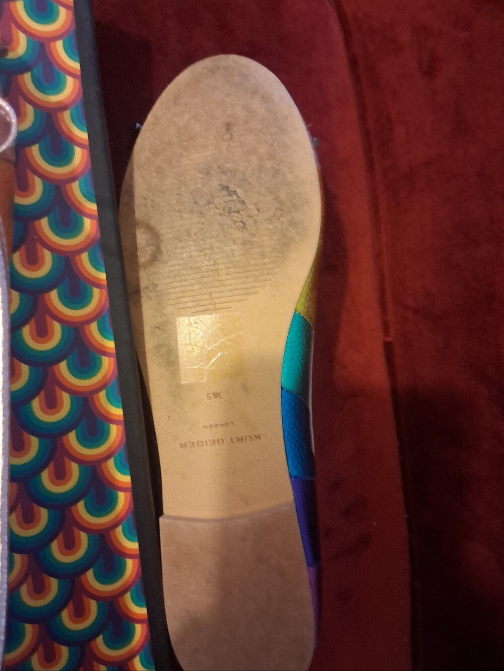 Kurt Geiger London Eagle Ballet Rainbow Multicolor Flats - Picture 3 of 6